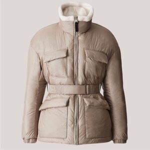 NWT Mackage Celyn Down 2 in 1 belted jacket WITH built in fleece lining